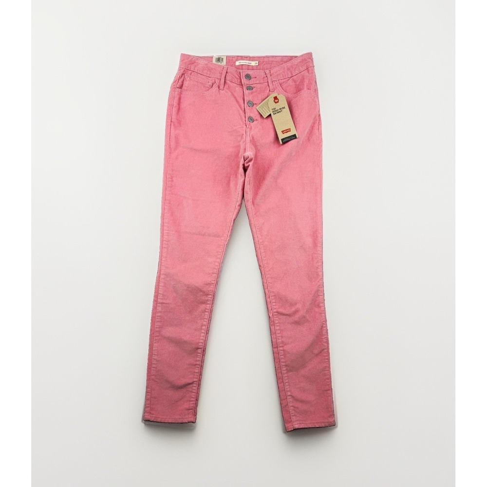 Levi's 721 High Rise Skinny Pink Corduroy Pants Women's Size 29x30 Button Fly